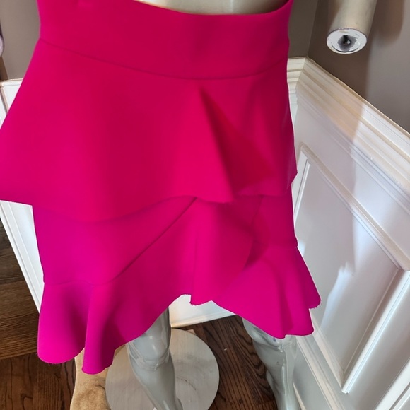 NWT ZARA Hot Pink Layered Ruffle Skirt Sz Small - Picture 2 of 4